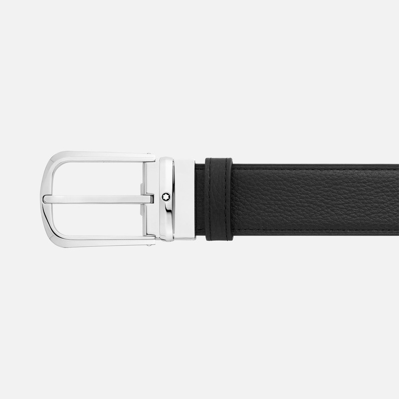 Montblanc Black/blue 35 mm reversible leather belt outlook