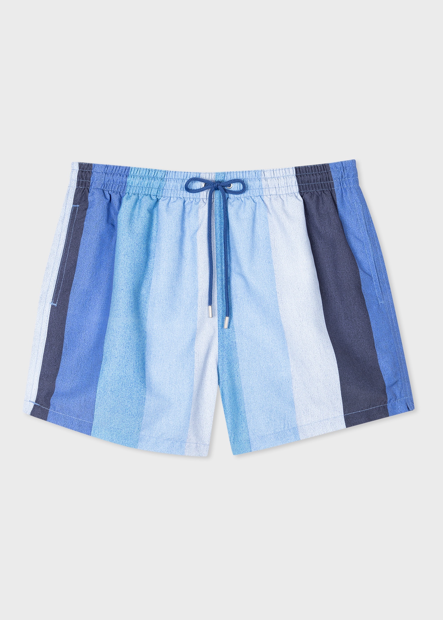 Blue 'Big Stripe' Swim Shorts - 1