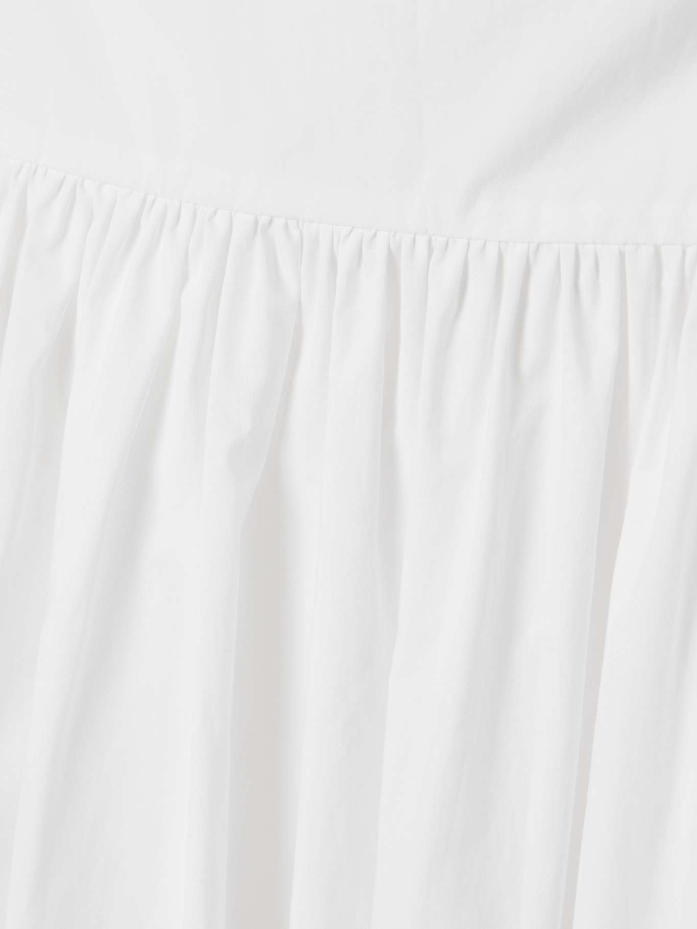 Tie-detailed gathered organic cotton midi dress White - 4