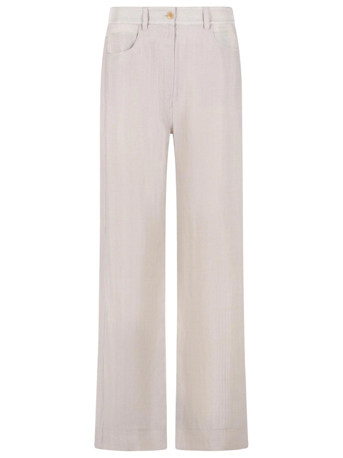 Acne Studios 'CHECK Casual' Beige Cupro Pants - 1