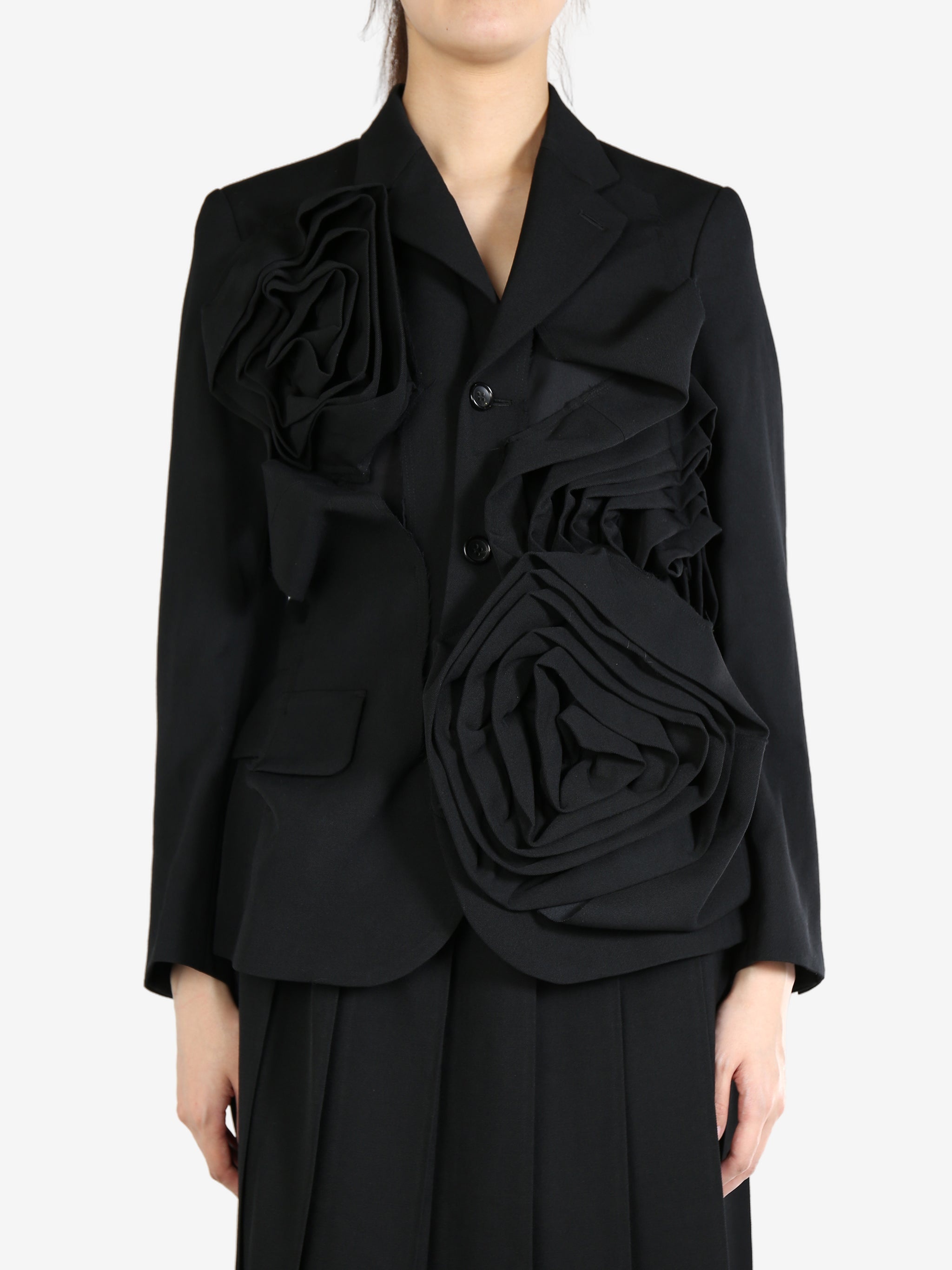 COMME DES GARCONS - Women Embroidered Ruffle Design Jacket - 1