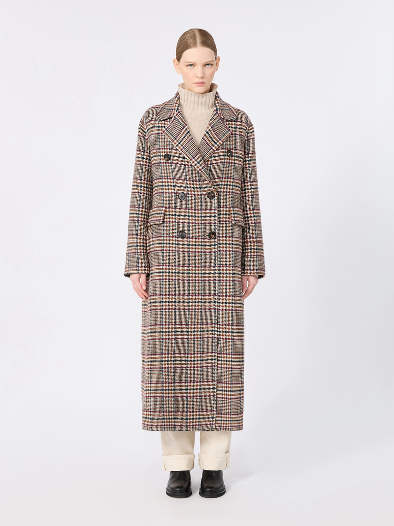 CRISTINA Chequered double wool coat - ULTRAMARINE 3