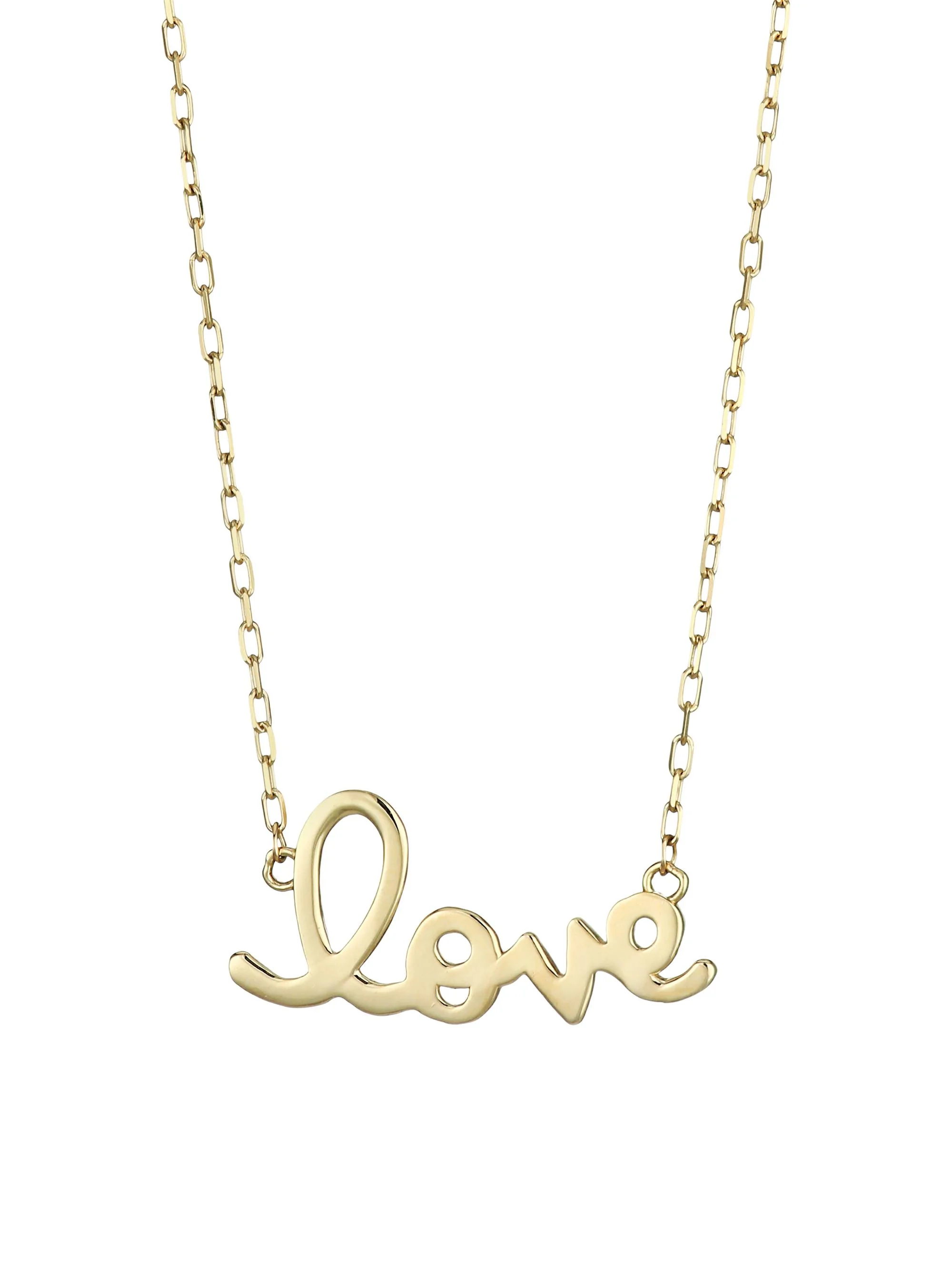 Women's 14K Yellow Gold Love Pendant Necklace - Yellow Gold - 1