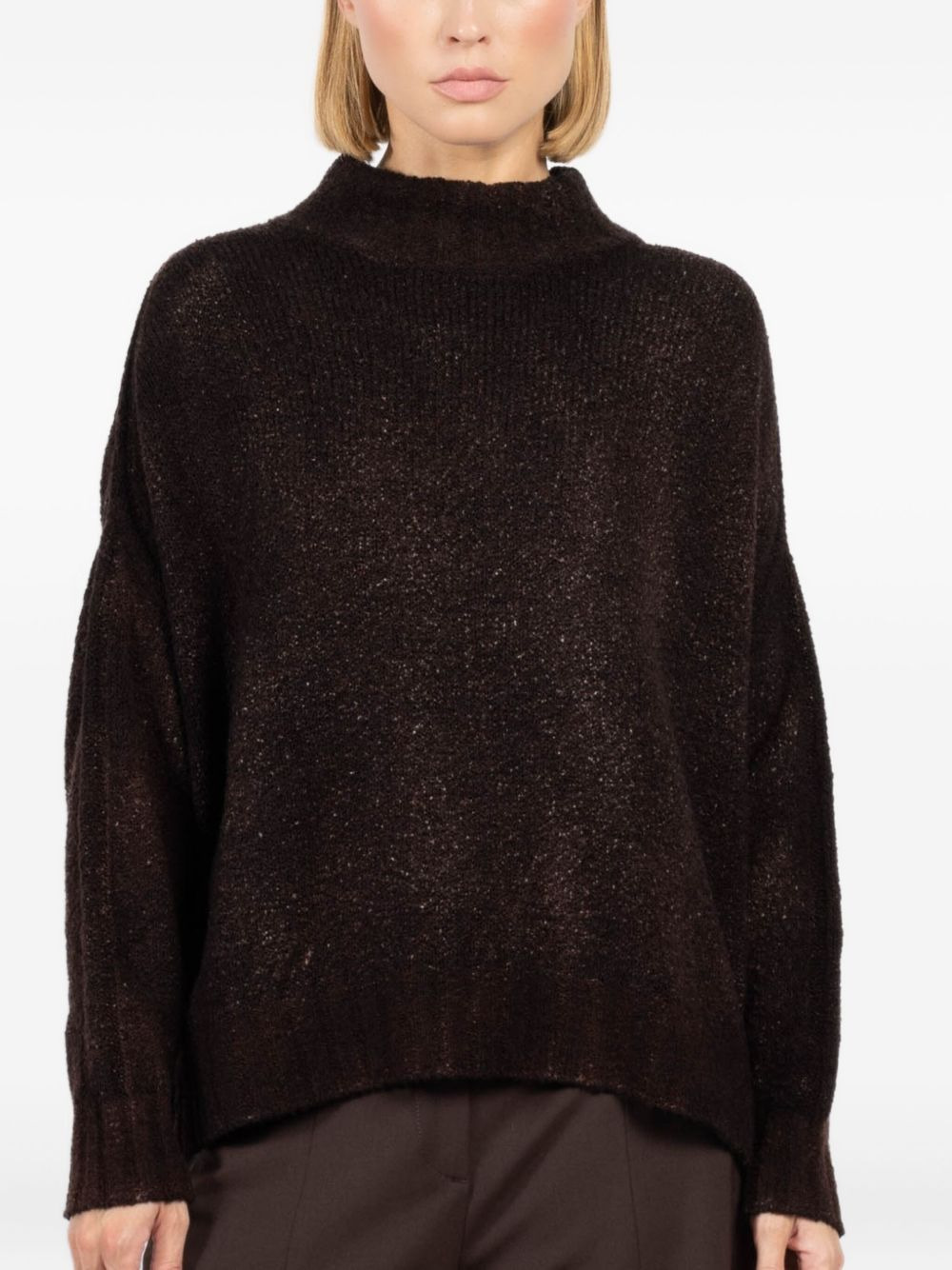 metallic mock-neck sweater - 5