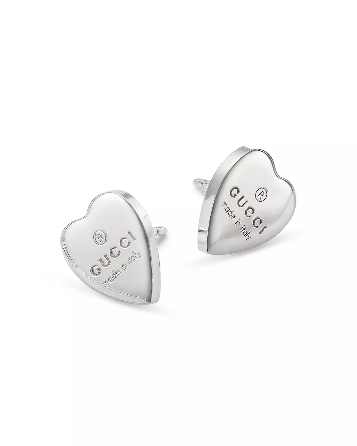 Sterling Silver Engraved Heart Stud Earrings - 3