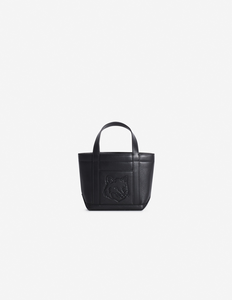 Maison Kitsuné FOX HEAD LEATHER MINI TOTE | REVERSIBLE