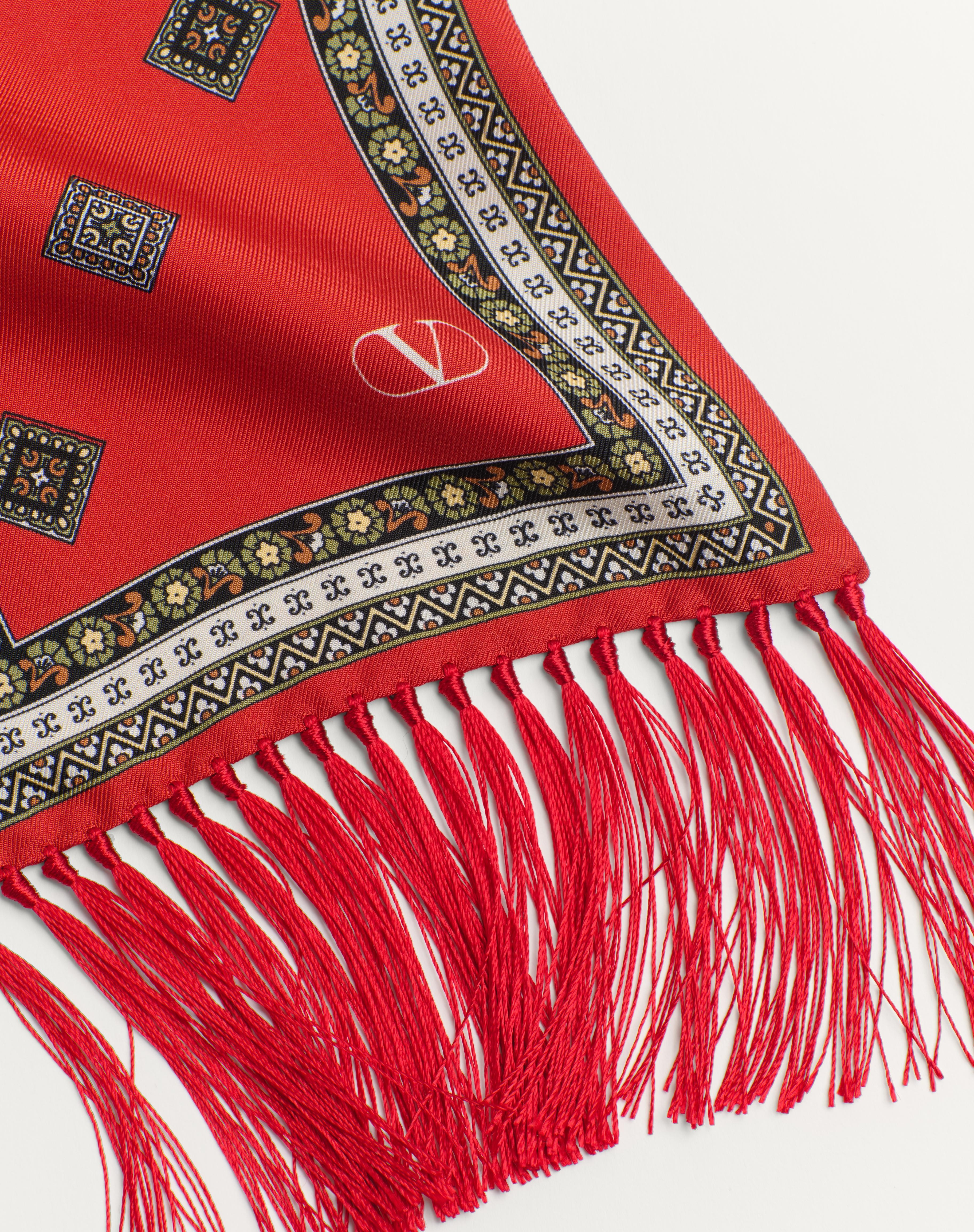CHAMBER SILK BANDEAU SCARF WITH FRINGE - 2