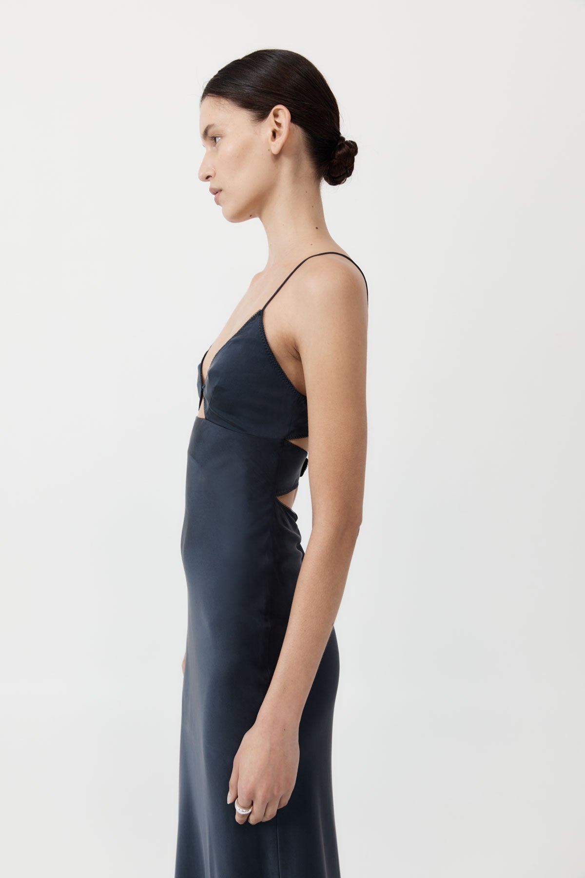 Soft Silk Bra Bias Slip - Inkwell - 3