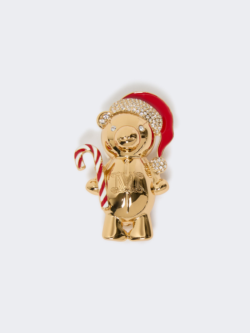 SHINY Metal teddy bear brooch 1