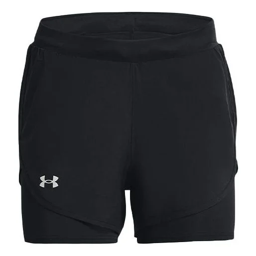 (WMNS) Under Armour Fly-By Elite 2IN1 Shorts 'Black' 1369768-002 - 1