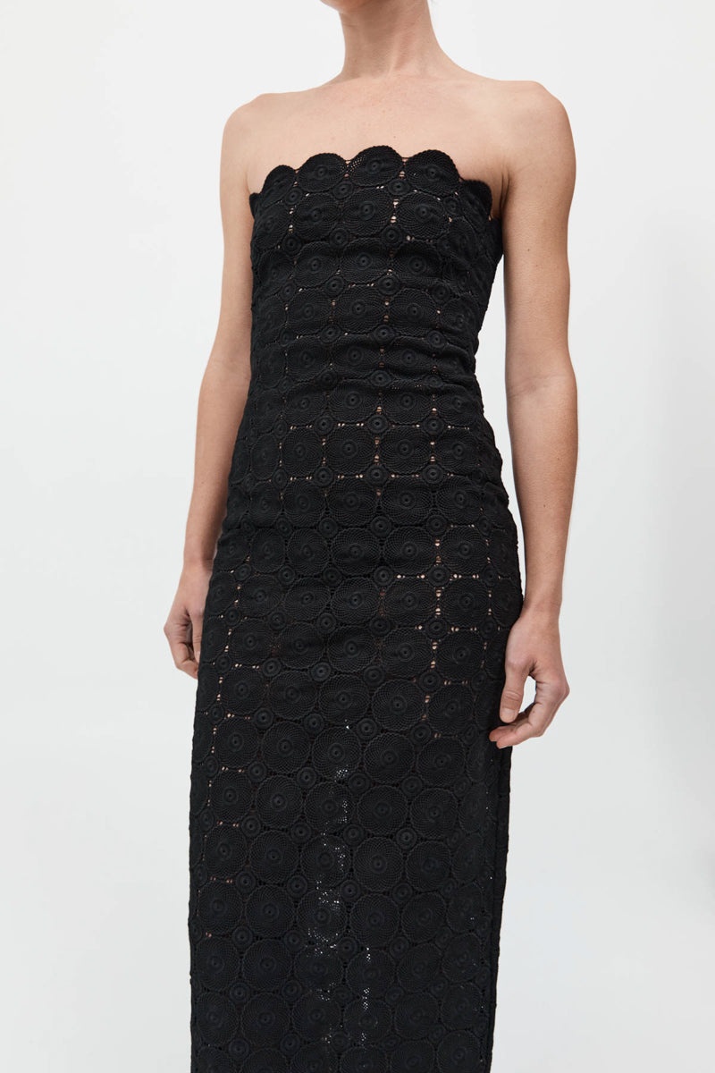 Doily Column Dress - Black - 4