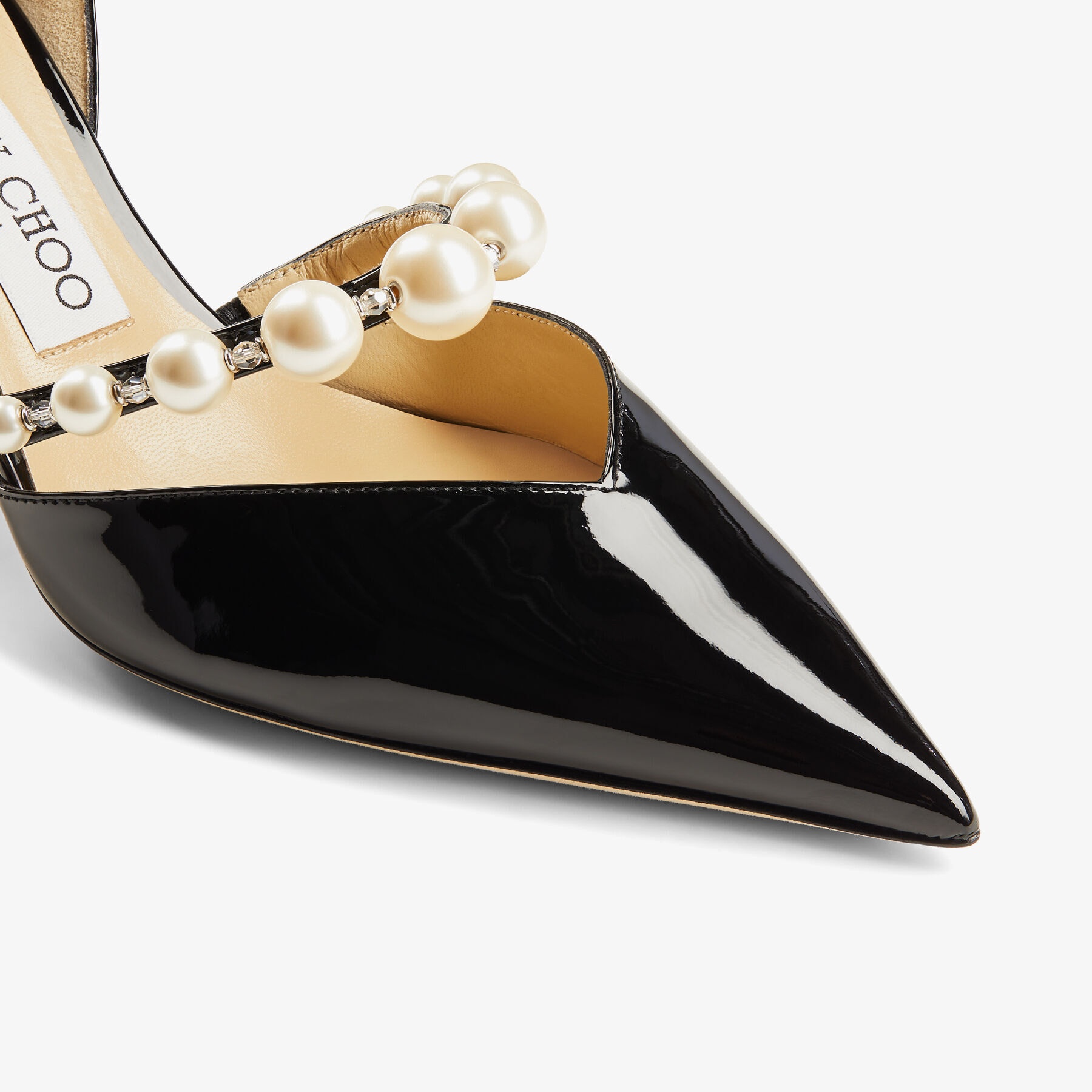 Aurelie 65
Black Patent Leather Pointed Pumps with Pearl Embellishment - 4