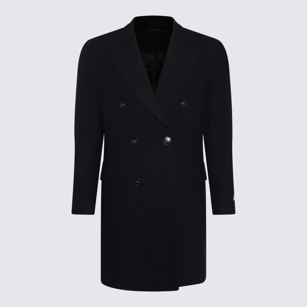 Canali Black Wool Coat - 1