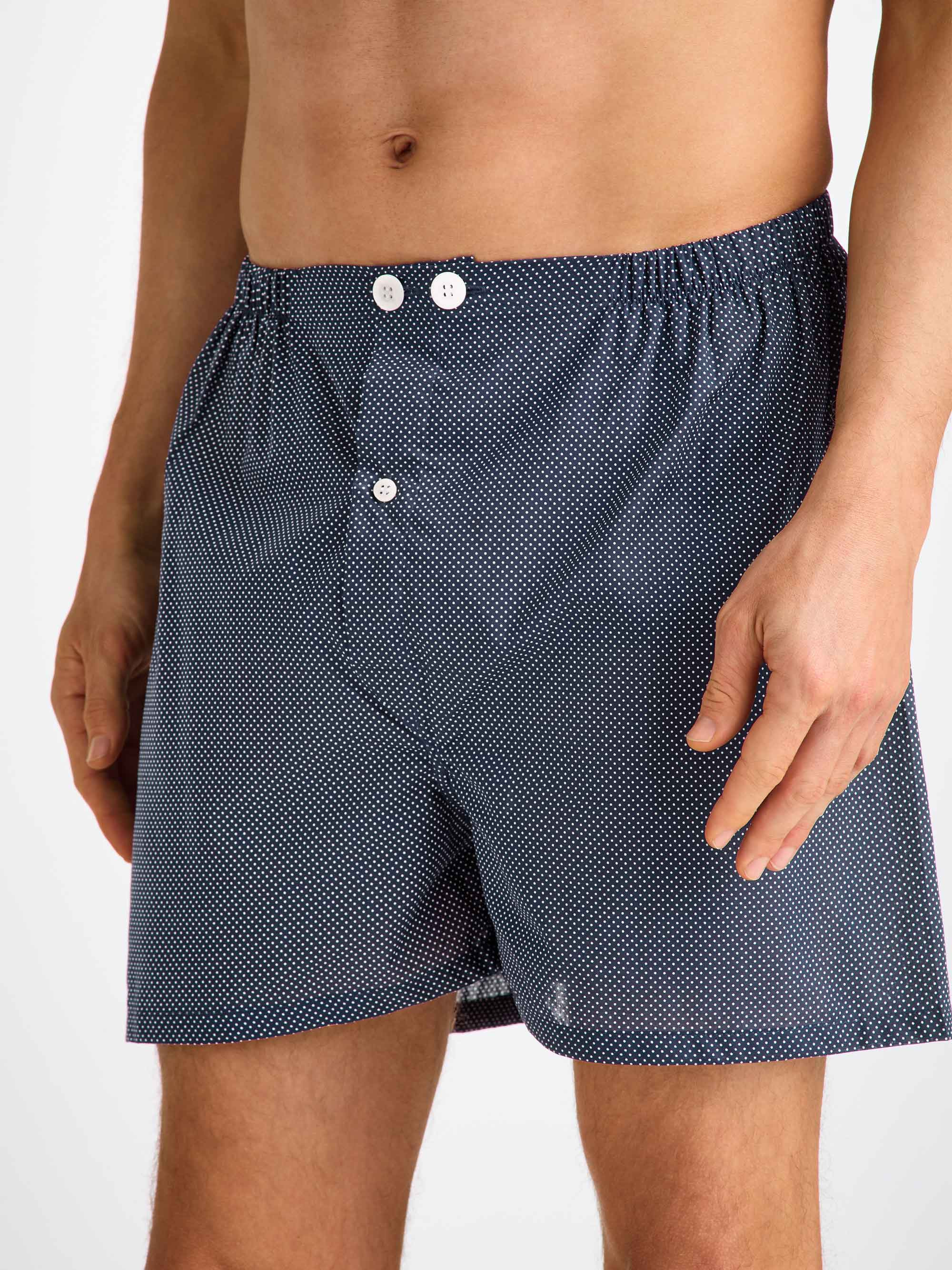 Men's Short Pyjamas Plaza 21 Cotton Batiste Navy - 6
