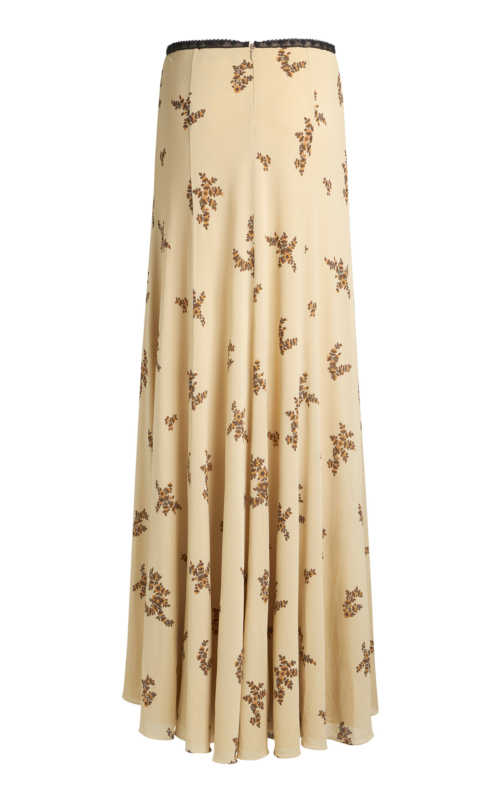Ruffled Crepe Maxi Skirt nude - 3