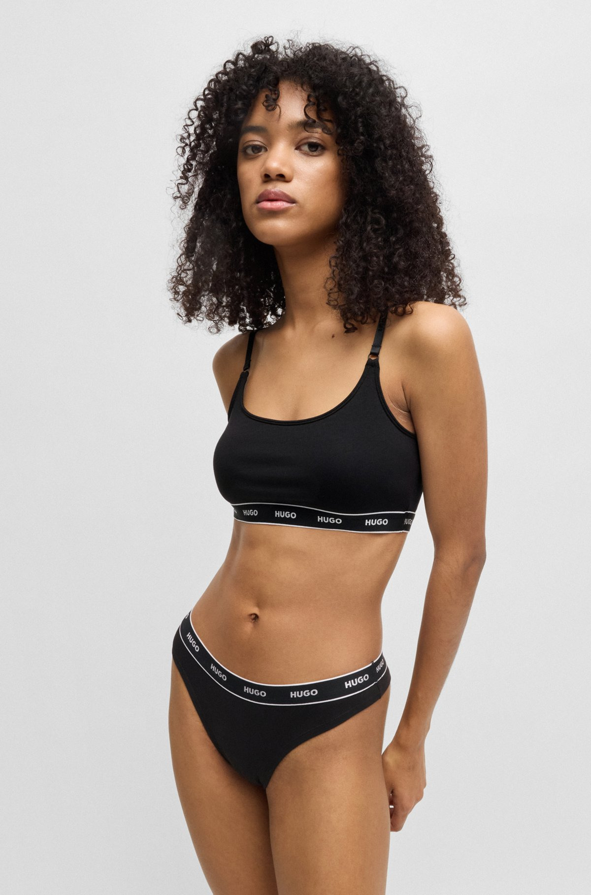 THREE-PACK OF STRETCH-COTTON THONGS WITH LOGO WAISTBANDS - 7