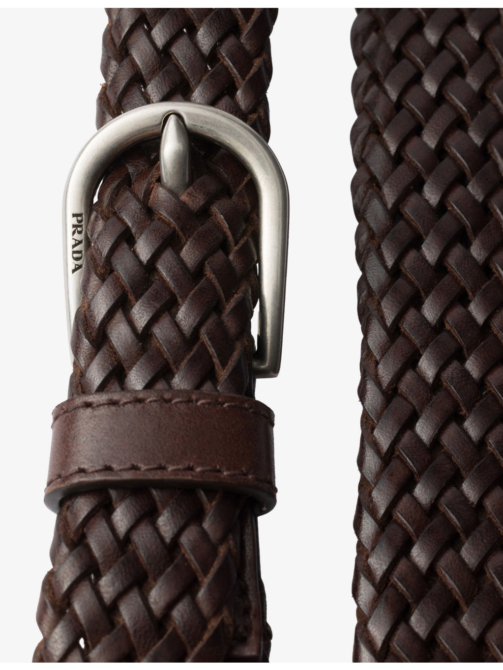 Narrow Braided Leather Belt - 2