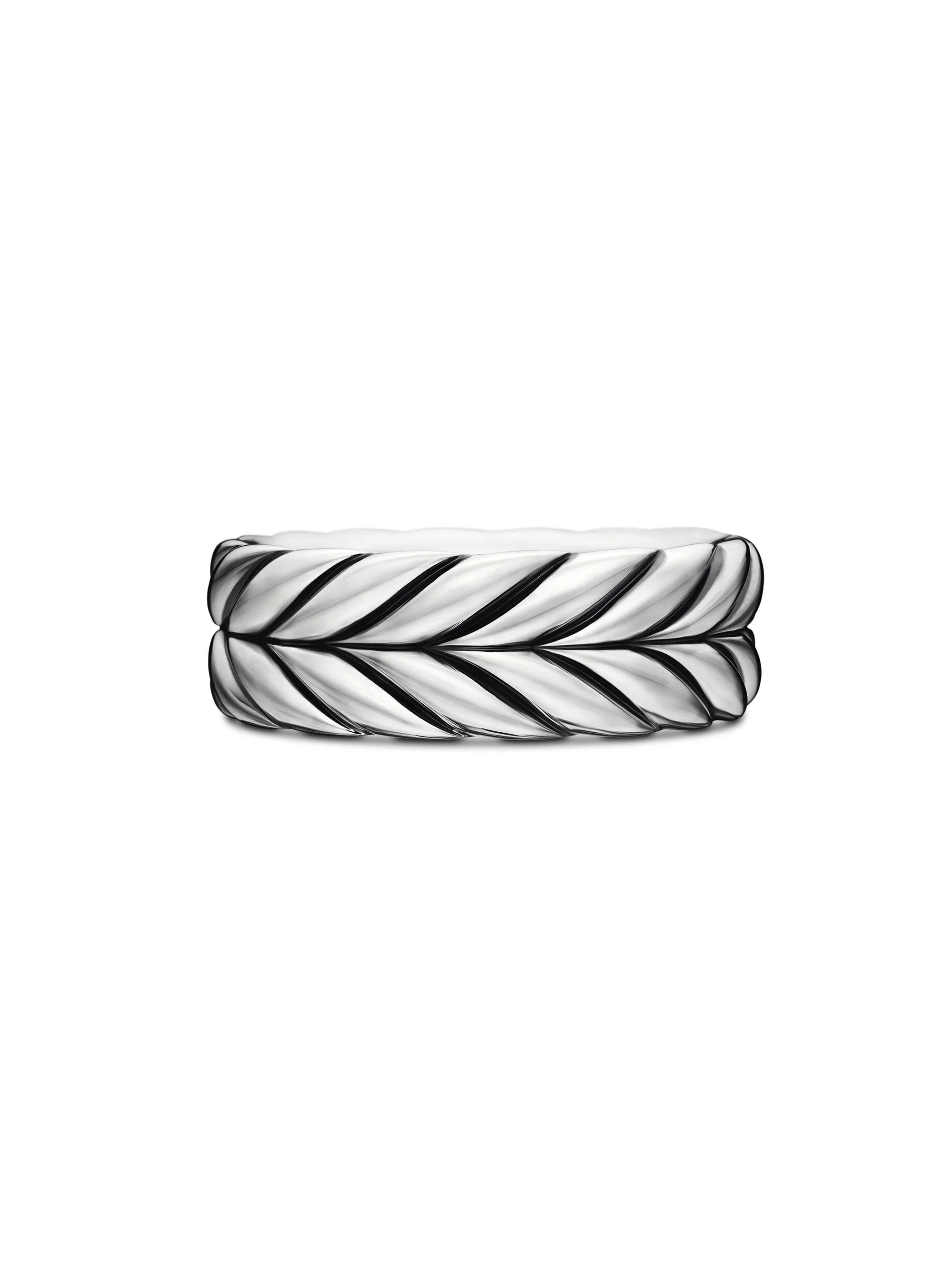 Men's Chevron Band Ring in Sterling Silver, 9mm - Sterling Silver - 1
