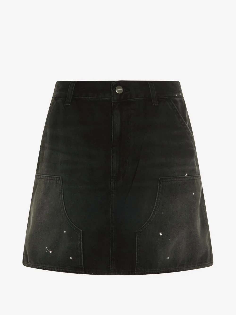 Maeve paint-splatter logo-patch mini skirt - 1