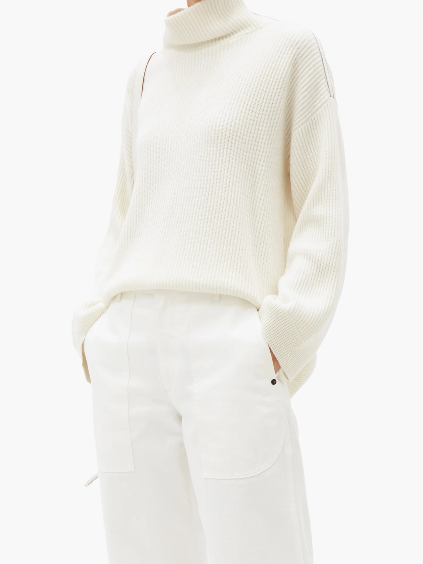 Ball-chain trim cashmere sweater - 6