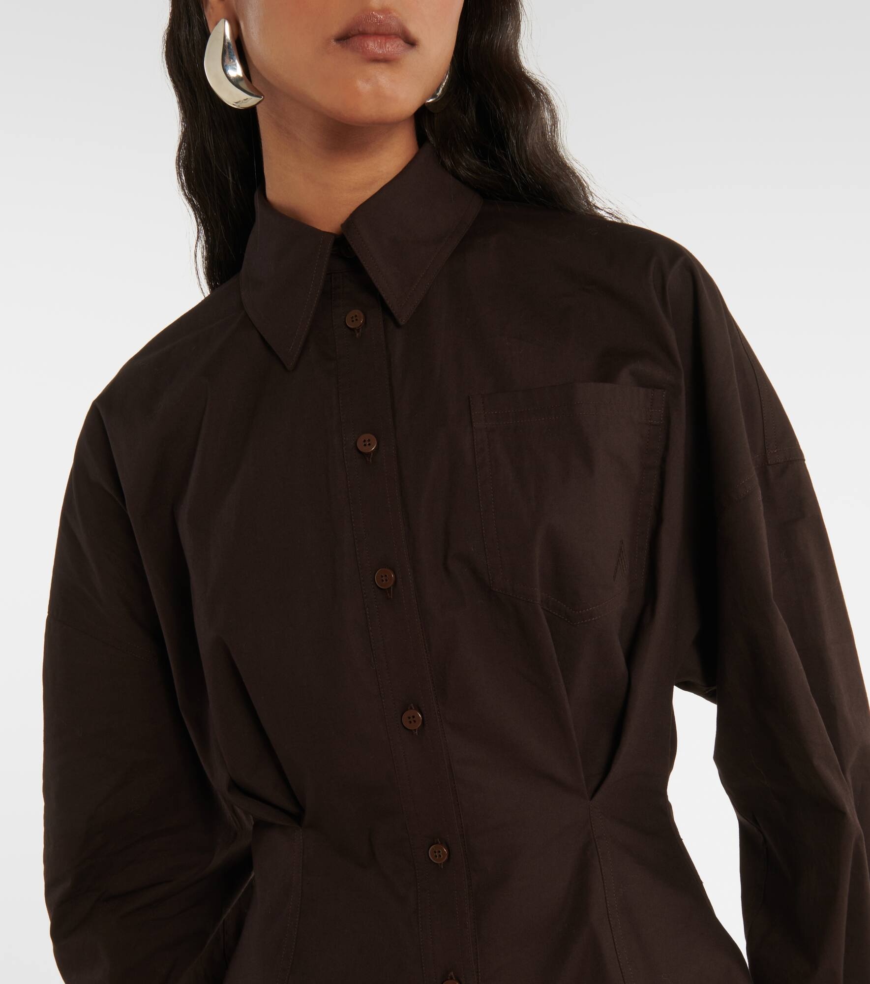 Cotton-blend shirt dress - 4