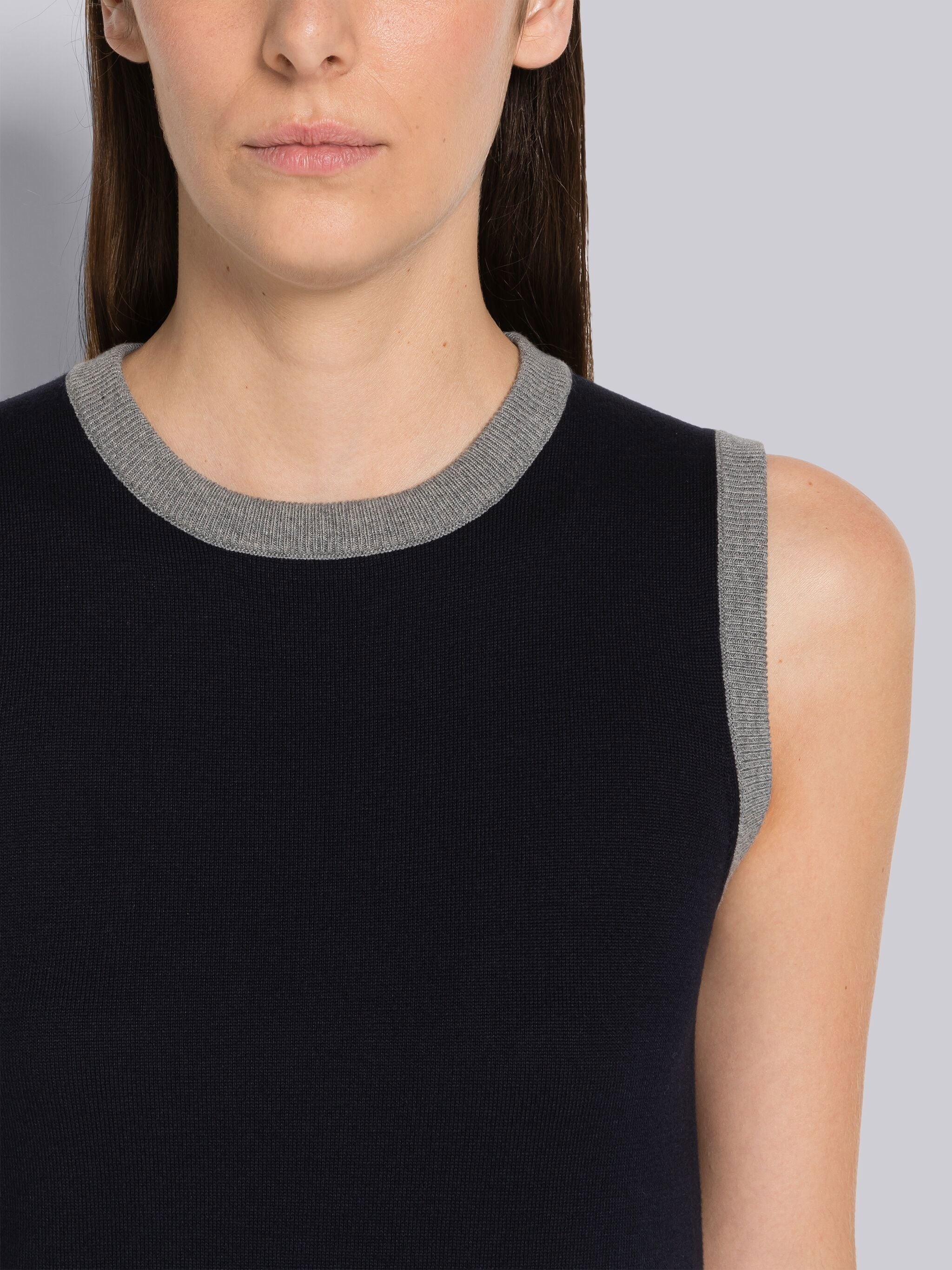 Jersey Pleated Bottom 4-Bar Sleeveless Dress - 4