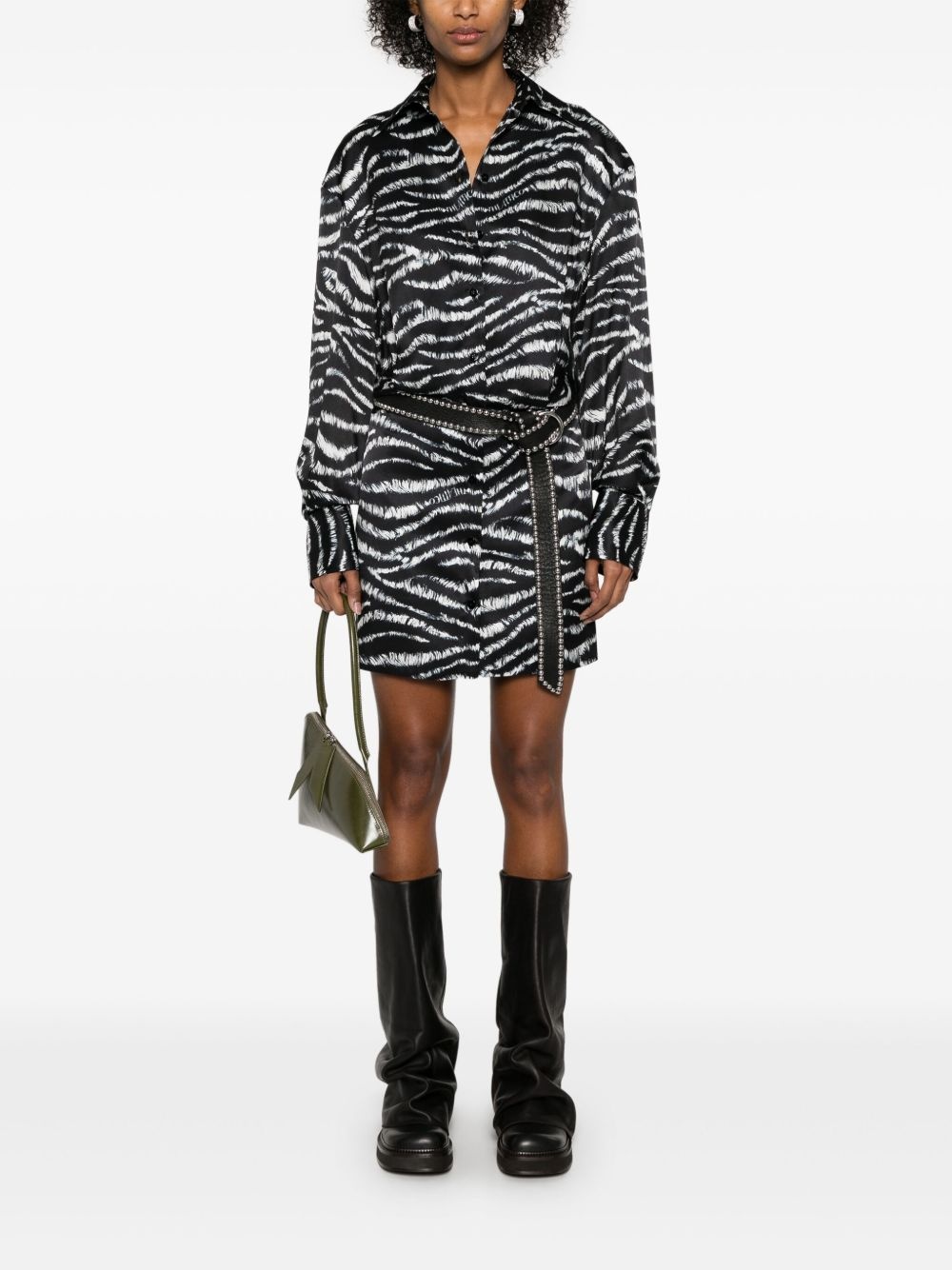 zebra-print mini dress - 2