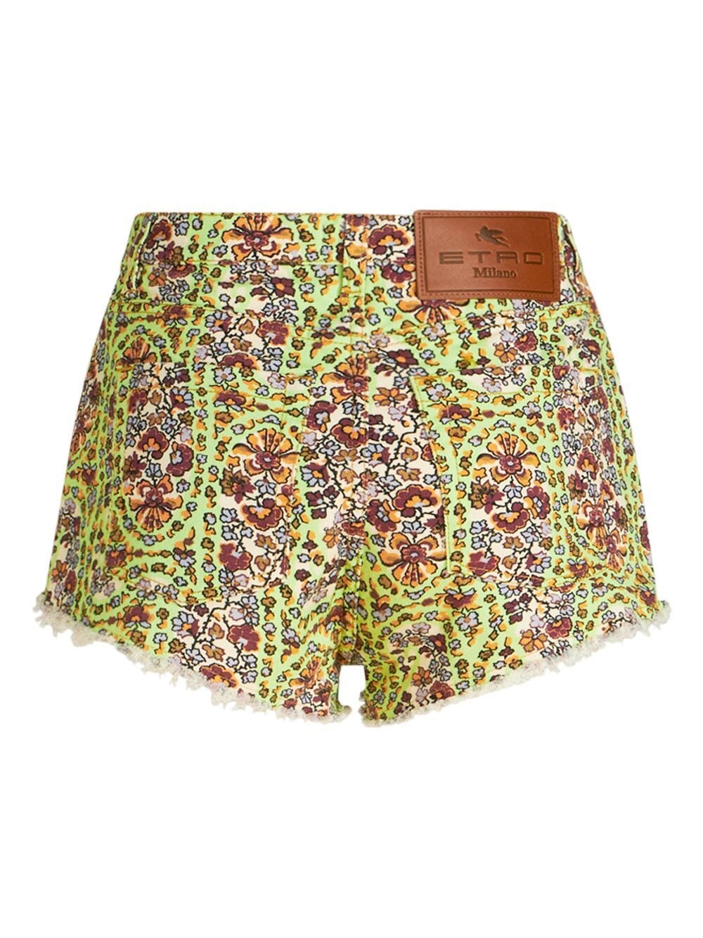 paisley-print denim shorts - 6