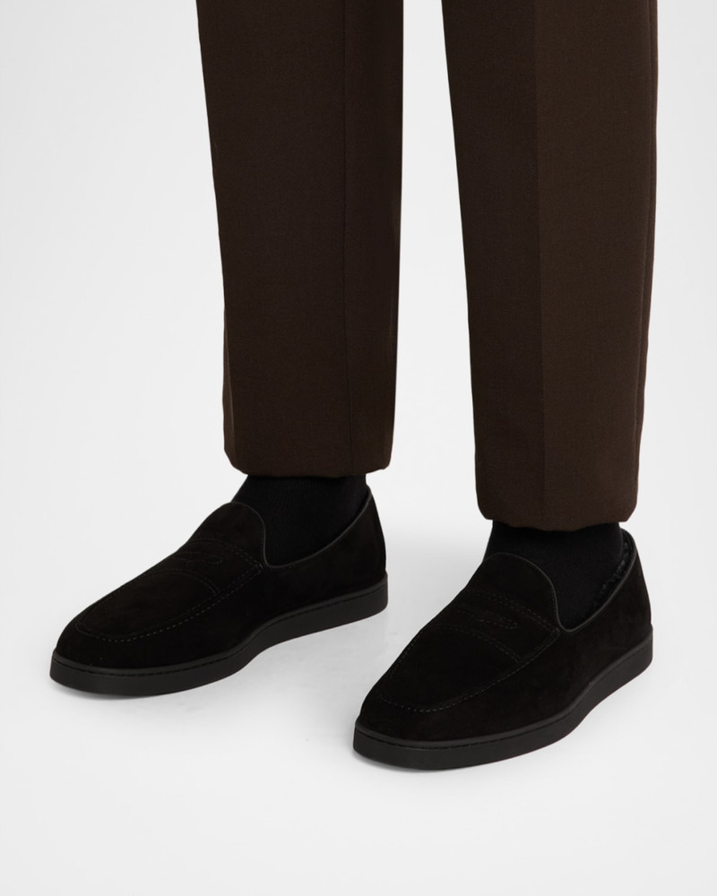 Church's Men's Pebbles Shearling-Lined Suede Loafers outlook