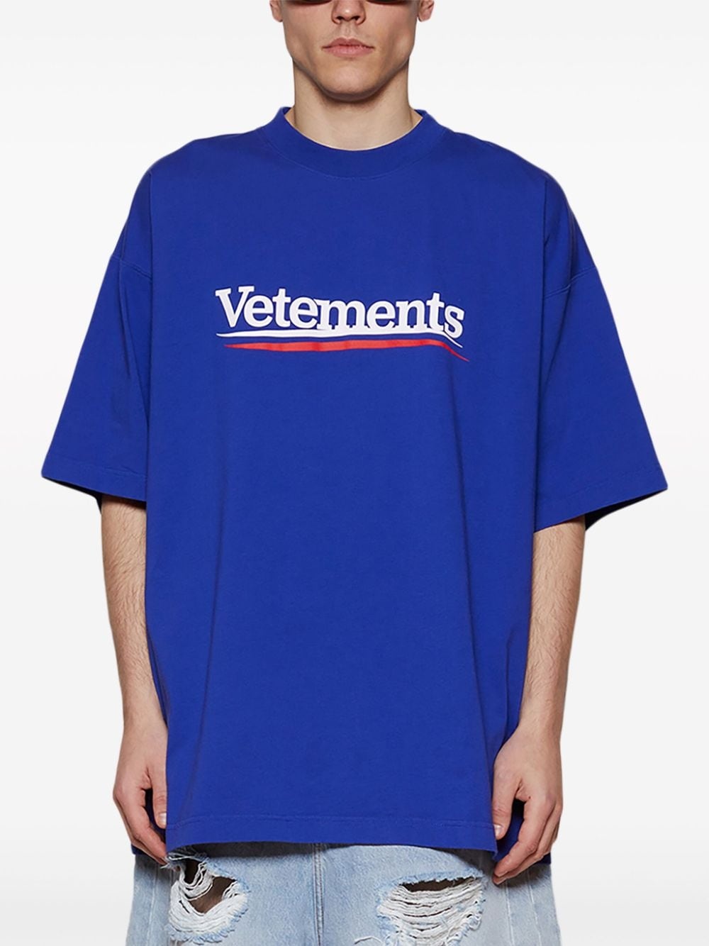 logo-print cotton T-shirt - 3