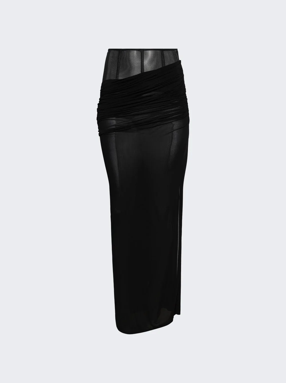Coiled Jersey Corseted Skirt Black - 1