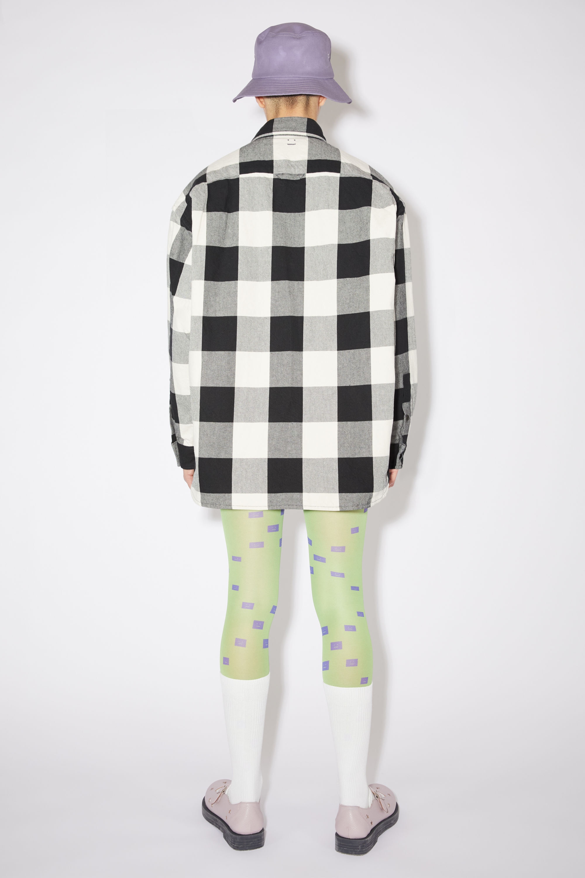 Check padded overshirt - Black/white - 3