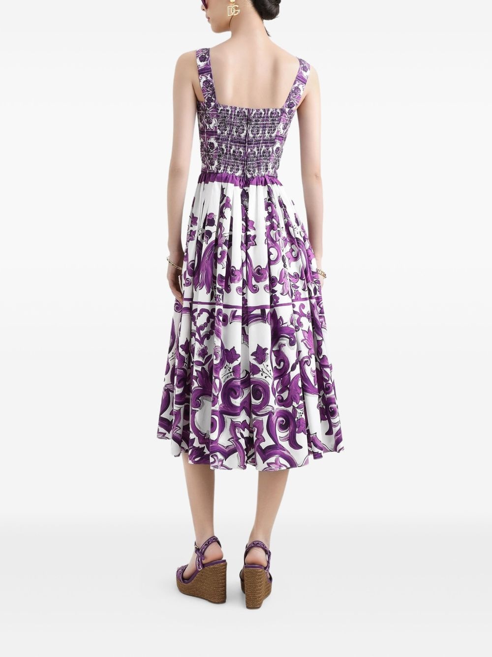 Majolica-print midi dress - 3