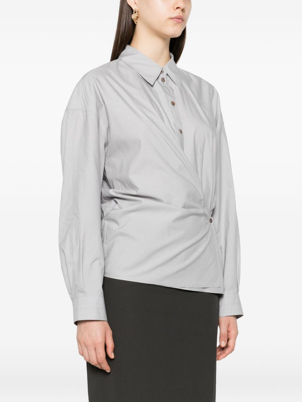classic-collar twisted shirt - 3