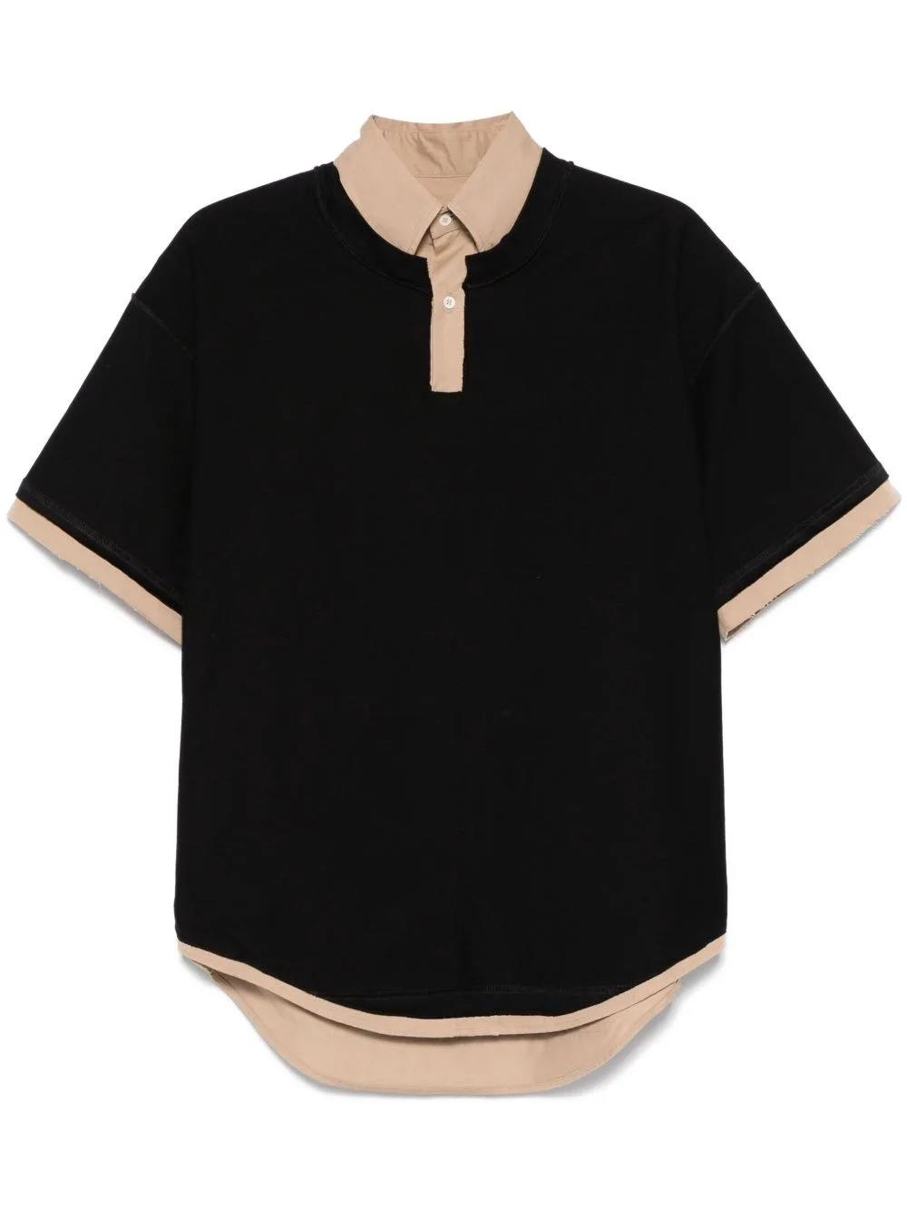layered-effect polo shirt - 1