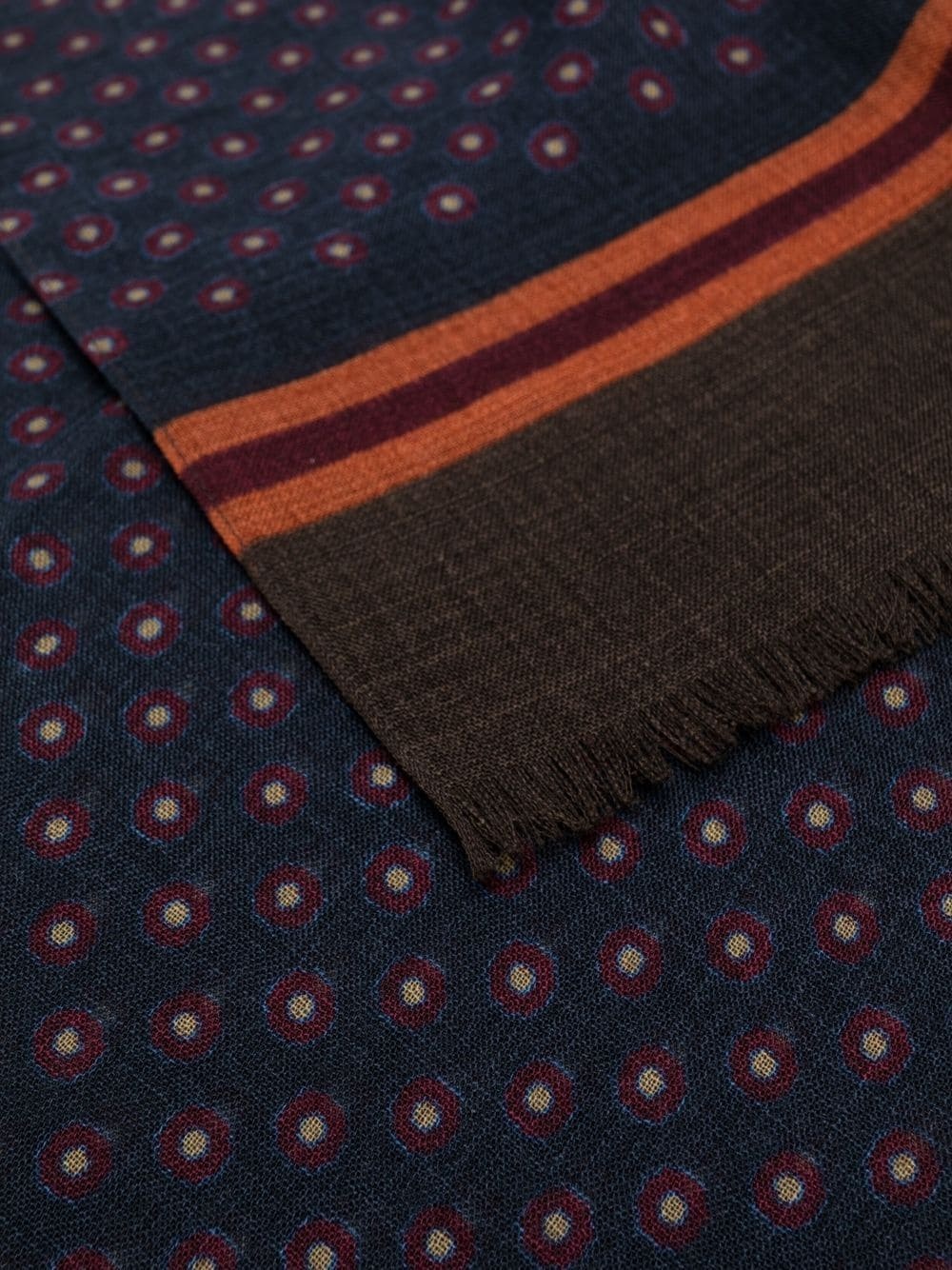 dot stripe-trim wool scarf - 3