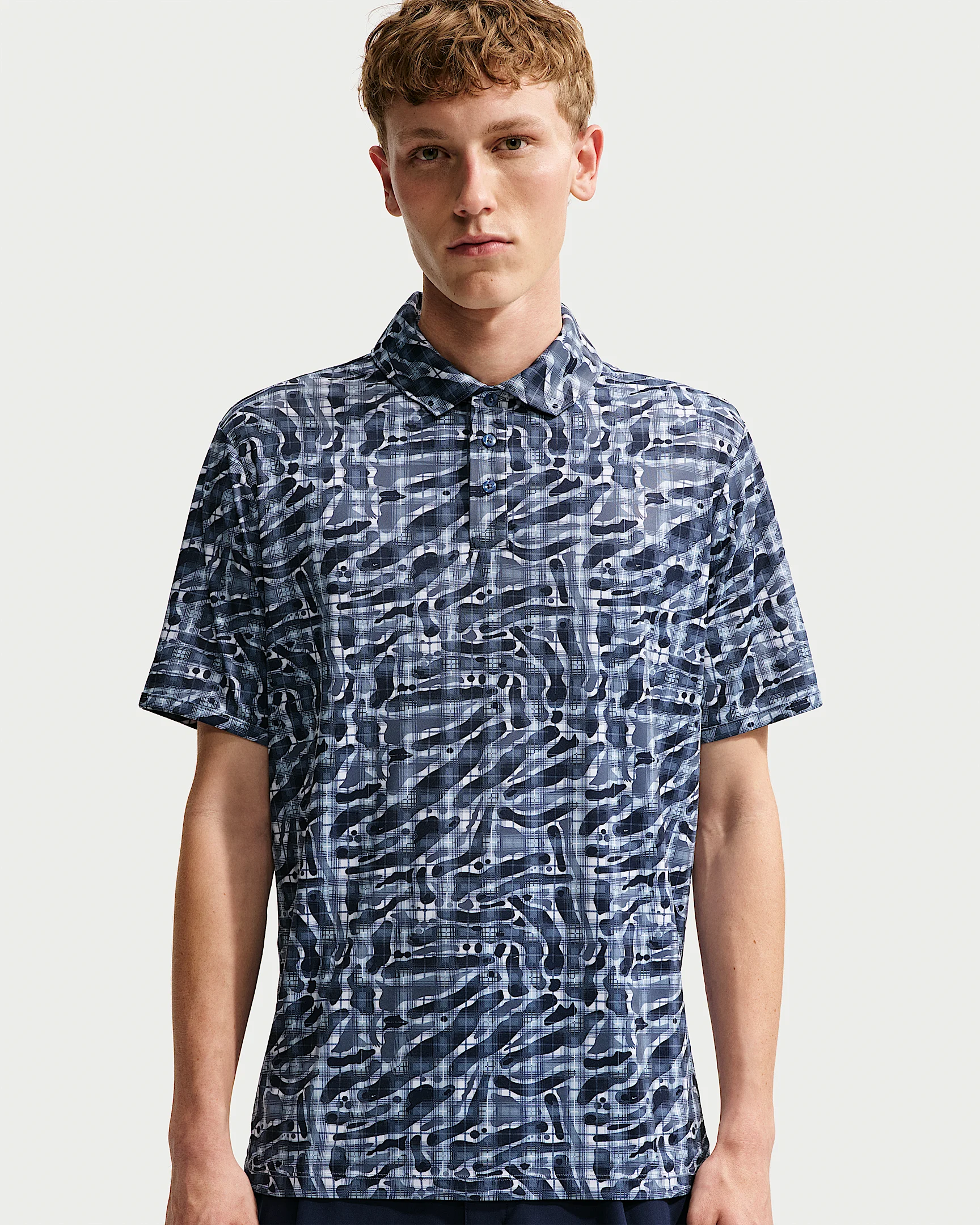 Nike Par Men's Dri-FIT Tartan Camo Print Golf Polo - 1