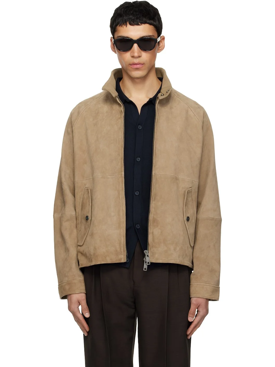 Tan Goatskin Suede Jacket - 1