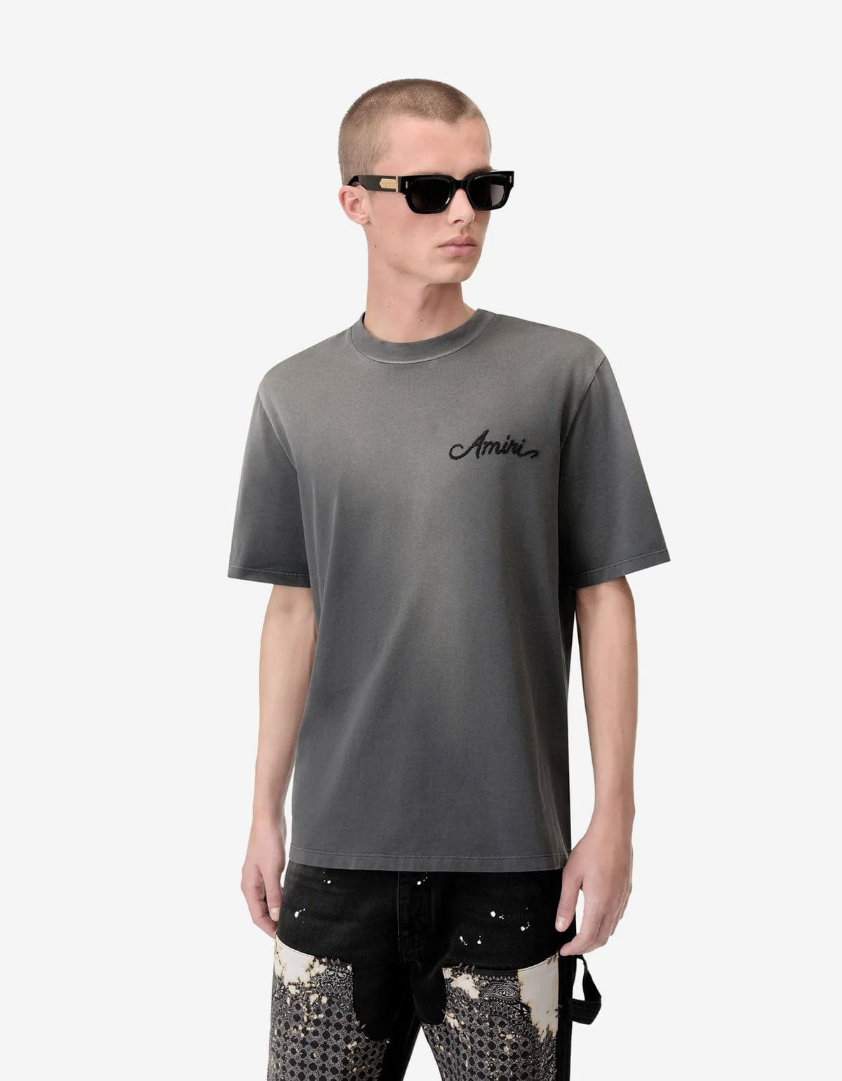 Amiri Black Bleach Bandana Patch T-Shirt - 3