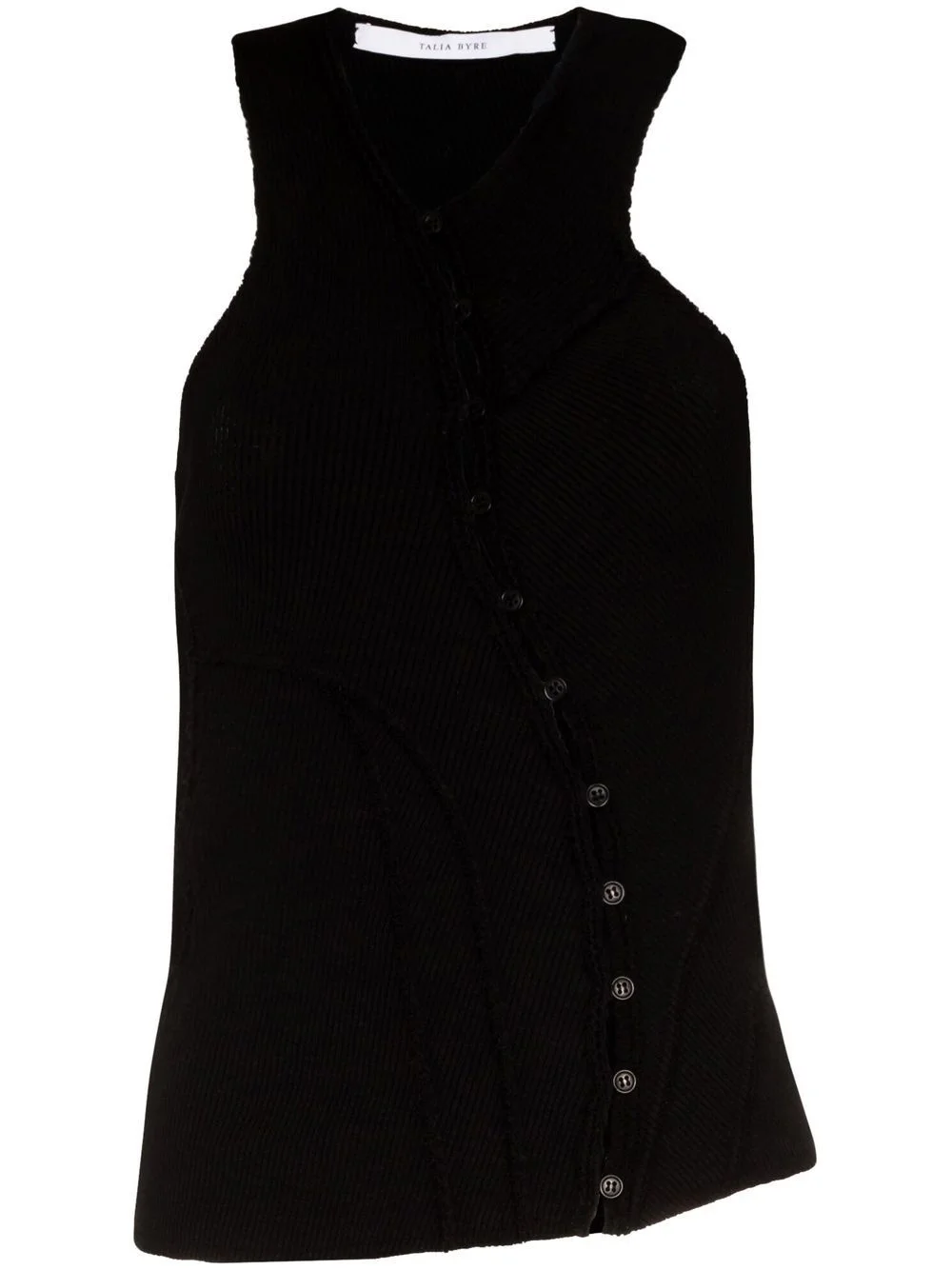 button-up asymmetric vest - 1