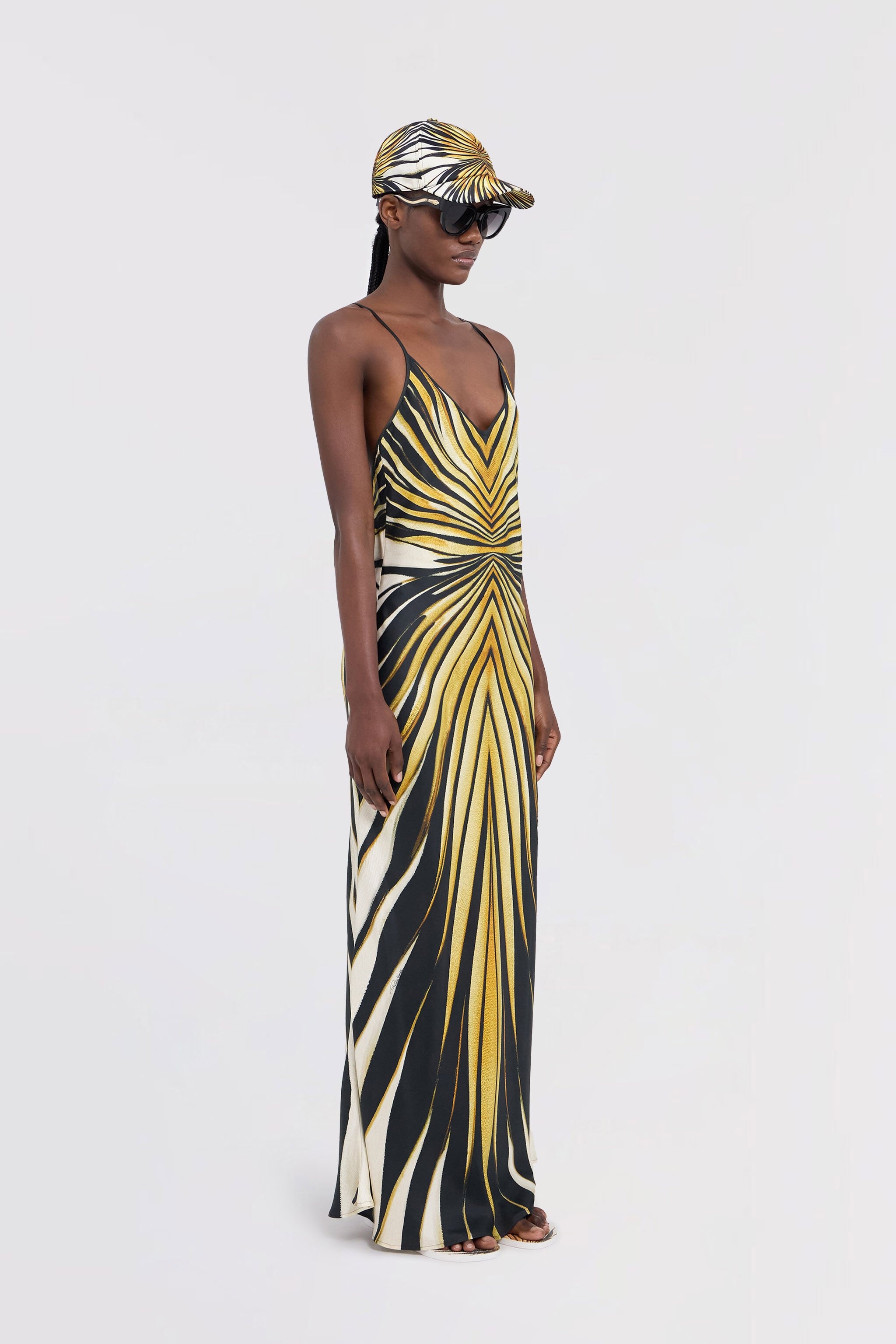 Ray Of Gold Print Silk Maxi Dress - 3