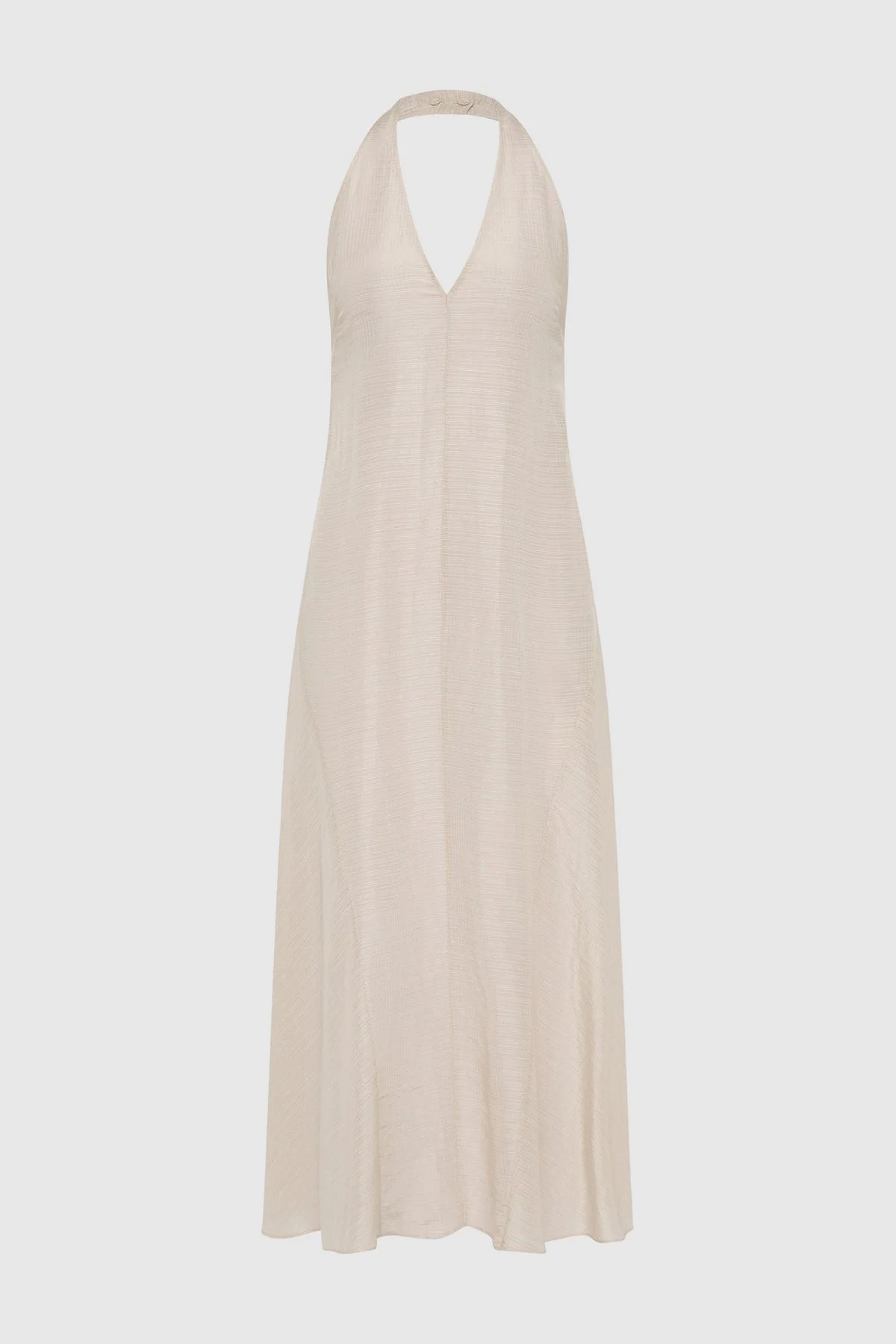 Woven Check Halter Dress - Soft Ash - 1