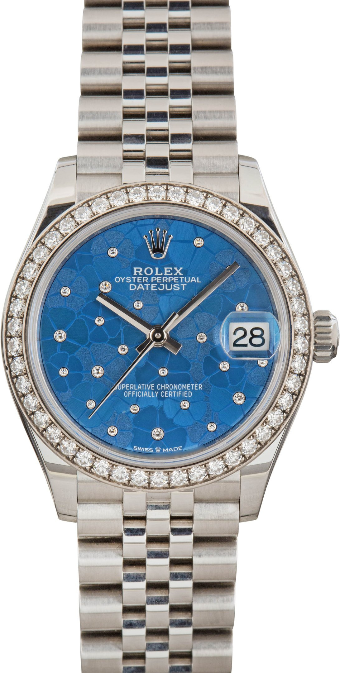 Ladies Rolex Datejust 31 278384 Azzurro Blue Floral Motif Dial - 1