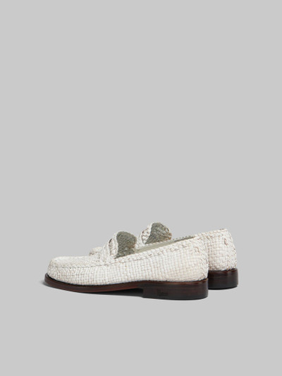 Marni WHITE WOVEN LEATHER BAMBI LOAFER outlook