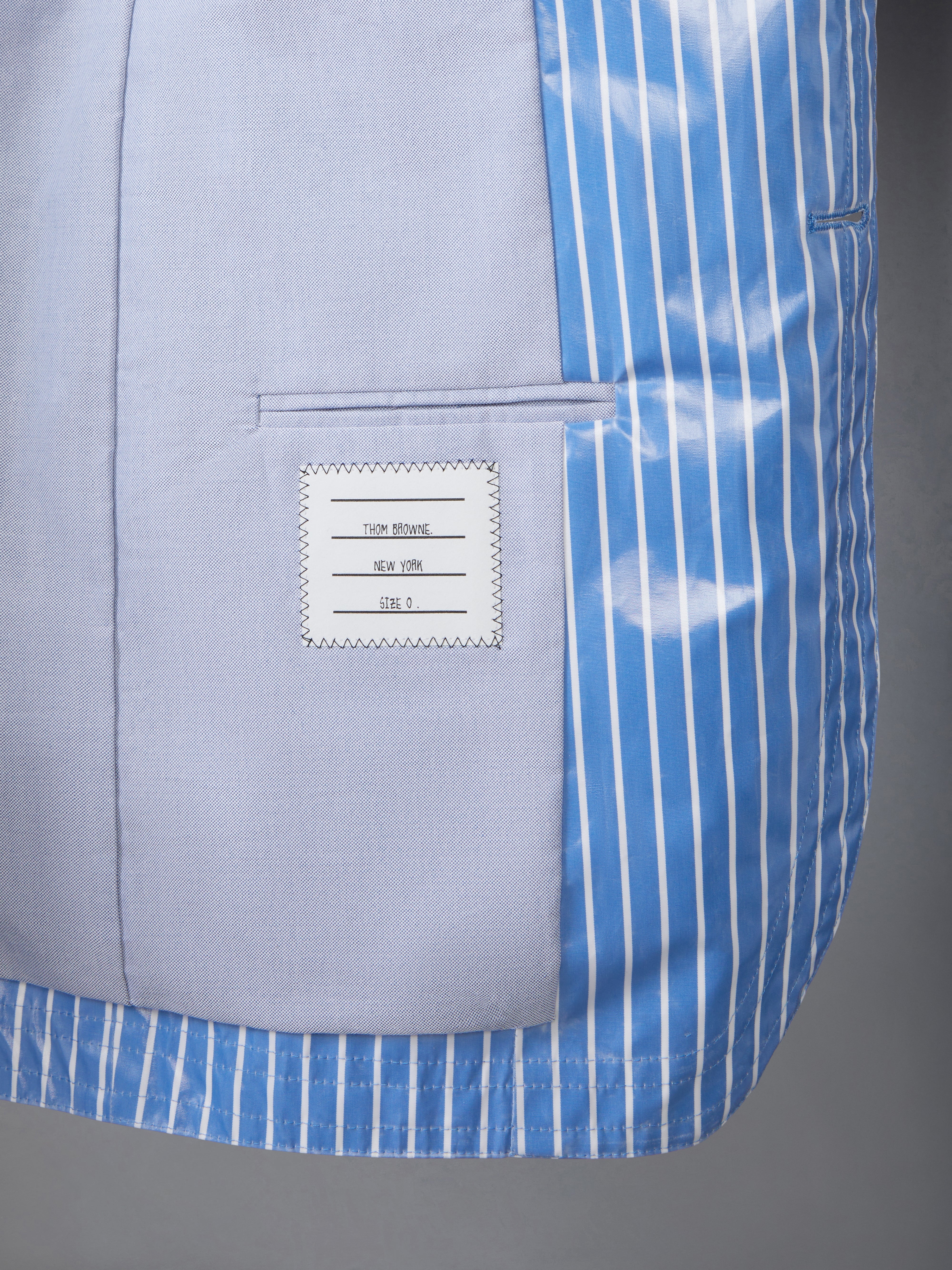 LAMINATED PINSTRIPE POPLIN UNSTRUCTURED SPORTSCOAT - 6