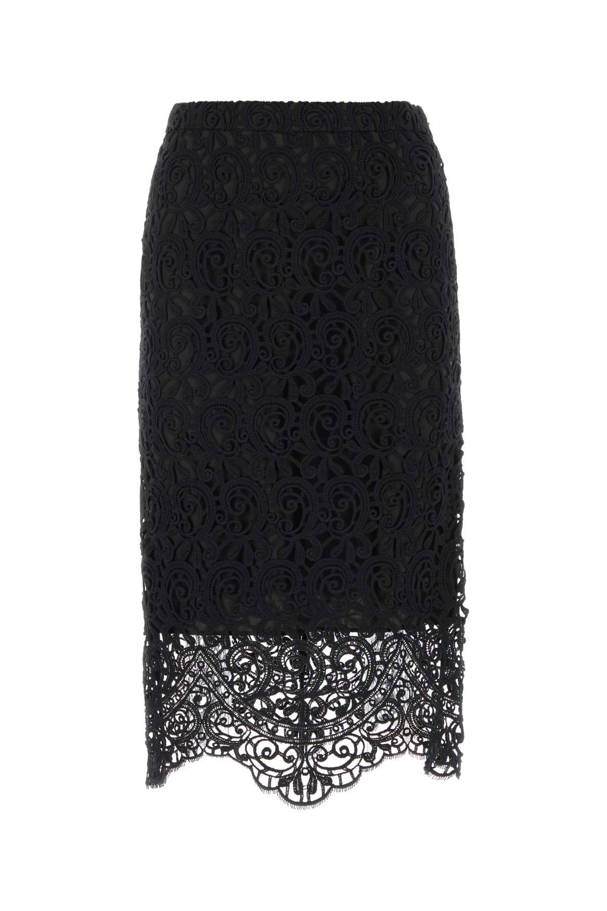 Burberry Women Black Macrame Lace Skirt - 1