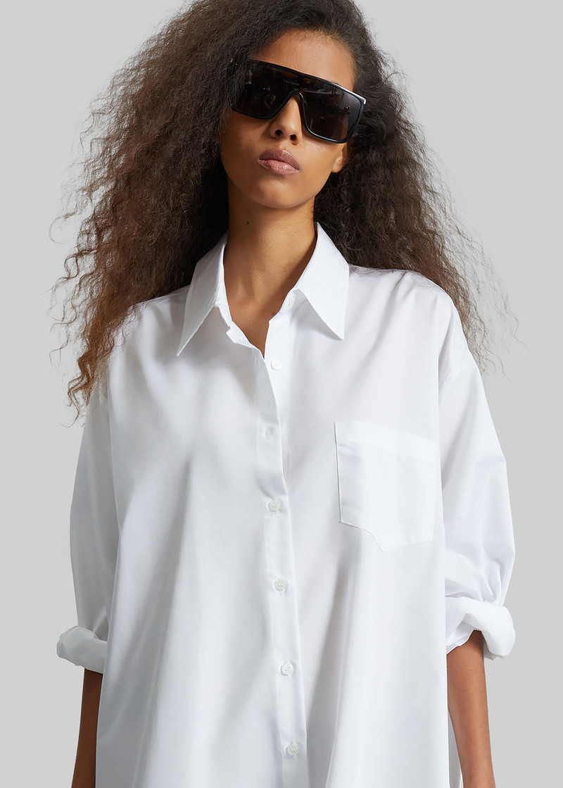 Avery Shirt Dress - White 5
