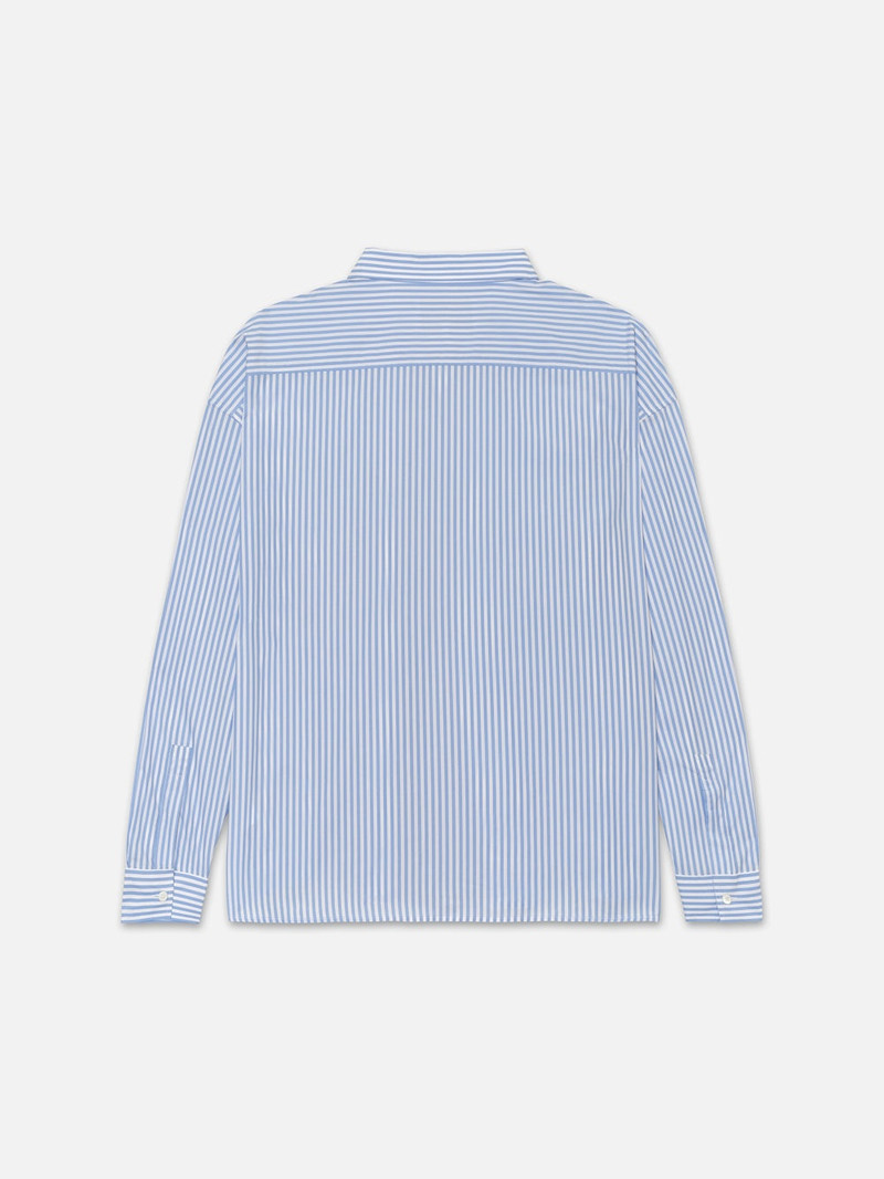 FRAME Relaxed Blue Striped Shirt in Blue Stripe outlook