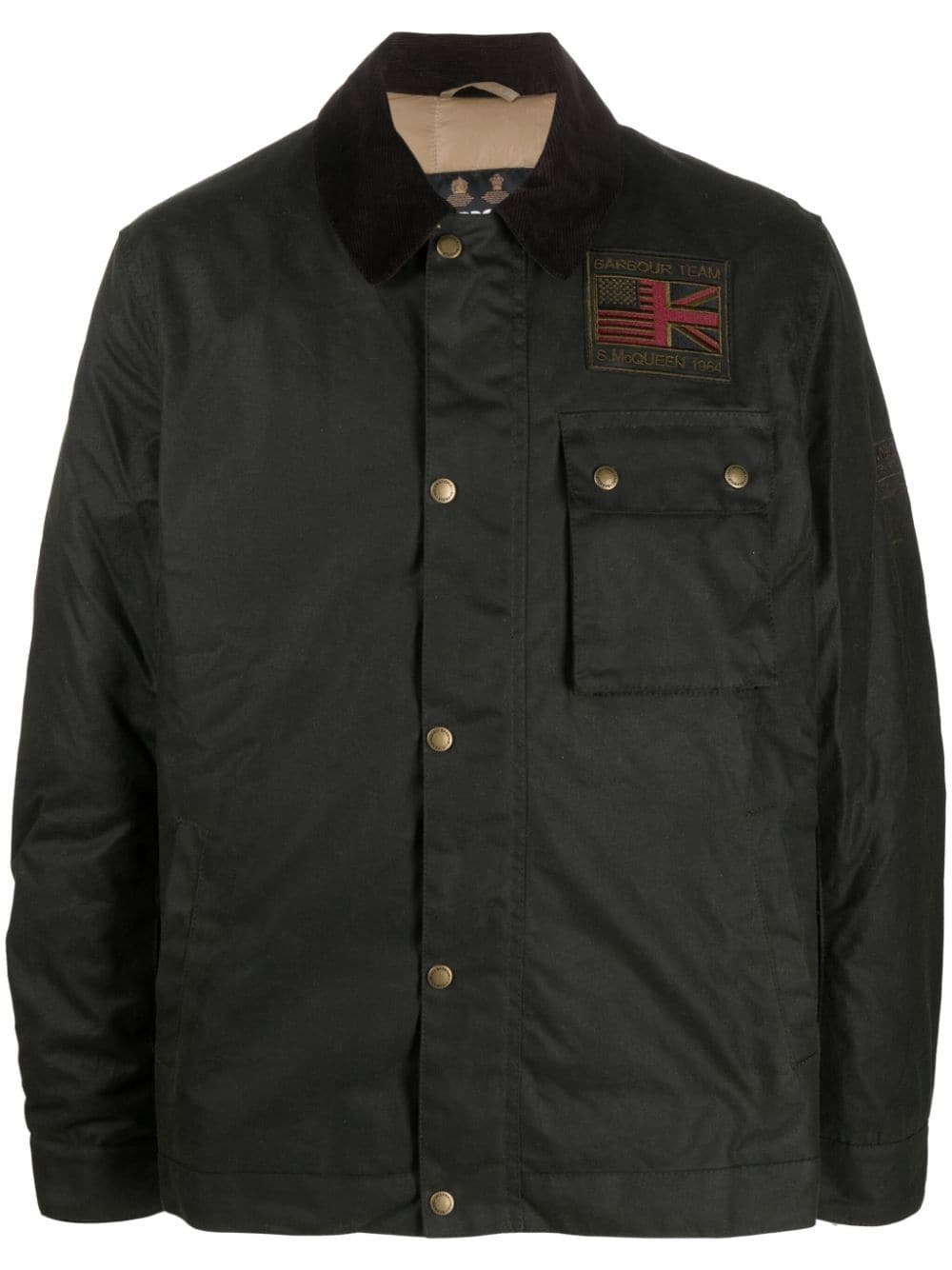 logo-patch cotton workers jacket - 1