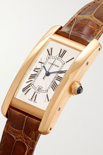 Cartier Tank Américaine Automatic 22.6mm medium 18-karat rose gold and alligator watch outlook